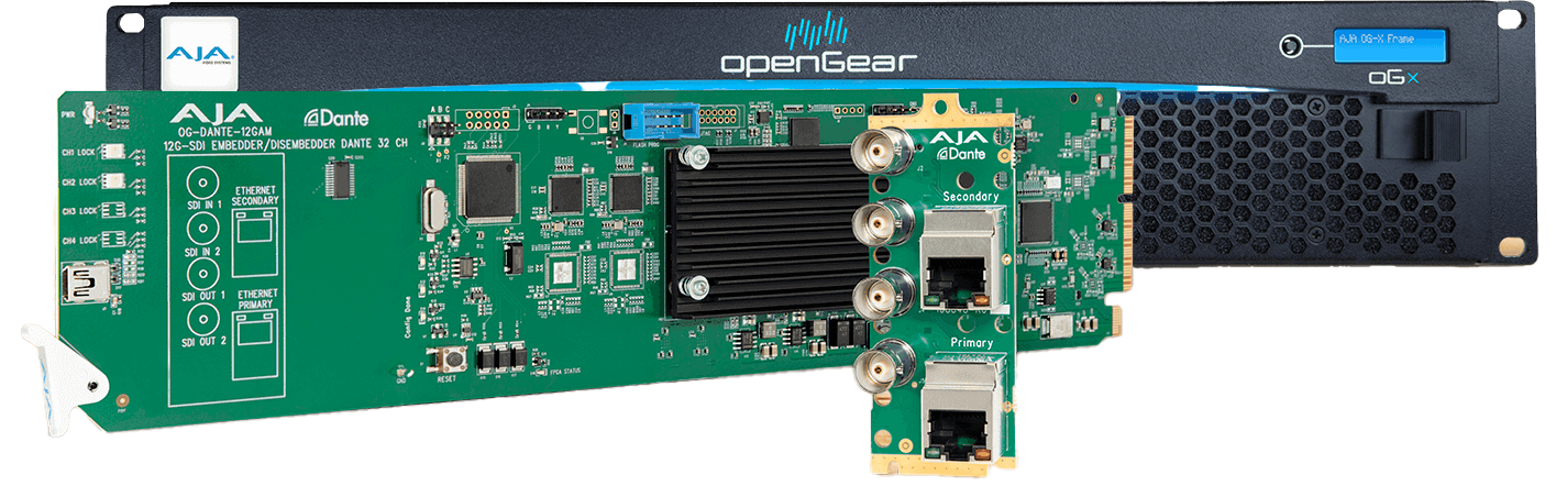 AJA 12G-SDI Dante Embed/Disembed OG Card